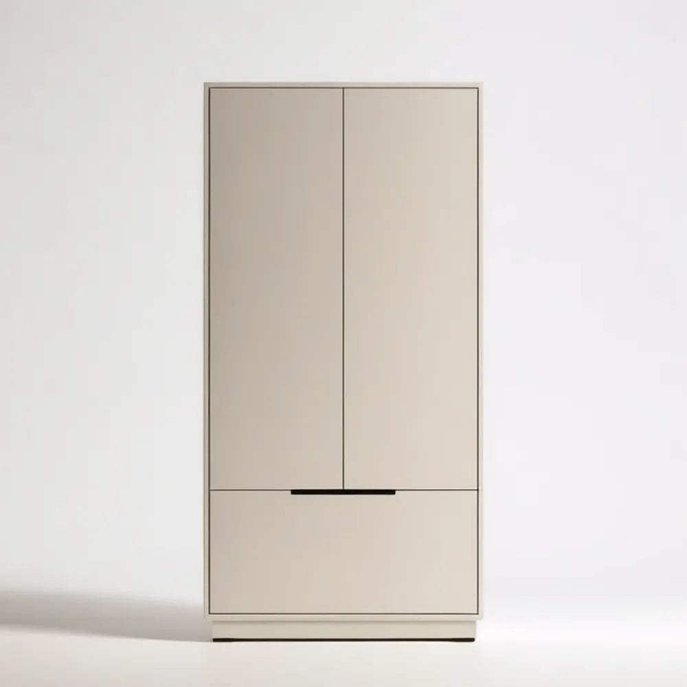 Dwudrzwiowa szafa MDF beżowo-czarna 80 x 40 x 180 cm